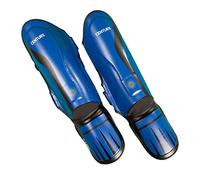Century Protège-tibias C-Gear Integrity WAKO certifié tibia, protège-tibia, kickboxing, arts martiaux, compétition, sparring adulte adolescent (XL, noir/bleu)