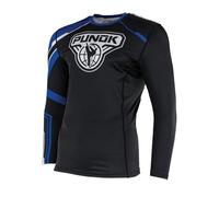 Century Punok T-shirt de compression à manches longues unisexe, noir/bleu, M