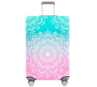 CenviaLuxy Housse de protection pour valises - Résistante aux rayures - Élastique, Mandala rose et bleu, L（27-29inch）, Moderne