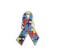 CENWA Broche ruban Asperger pour la sensibilisation à l'autisme - Cadeau pour maman, enseignant d'autisme, fille autiste, Métal,