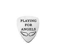 CENWA Cadeau commémoratif pour fils jouant pour les anges - Médiator de guitare en mémoire de la perte d'un musicien (jouant pour les anges)