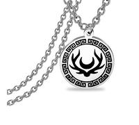 CENWA Collier avec pendentif amulette de la déesse de la chasse en acier inoxydable, 5.5*2.5cm