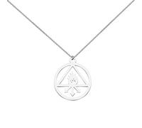 CENWA Collier avec pendentif en acier inoxydable avec amulette du soufre des philosophes, Acier inoxydable, Pas de gemme