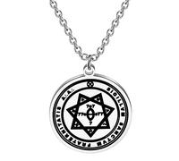 CENWA Collier avec pendentif en forme d'étoile de Babalon - Bijou de sorcellerie - Amulette talisman - Symboles magiques, Acier inoxydable, Pas de gemme