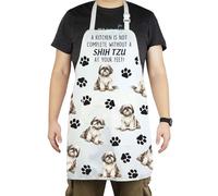 CENWA Torchon Shih Tzu Dog A Kitchen is Not Complete Without A Shih Tzu Serviette de cuisine Shih Tzu Cadeau pour les amoureux des chiens, Tablier Shih Tzu UK, 72*68 cm (28.34*26.77inch)