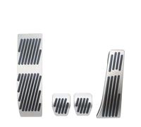 Cenxii Voiture Kit Pédales Couvre-pédales Repose-Pieds d'embrayage Gaz Frein Antidérapant Aluminium pour BMW pour E46 pour E60 pour E90 AT MT LHD sans Perceuse Pédales Automobile(Silver MT 4PCS)