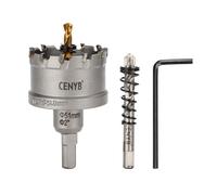 CENYB scie cloche metal 2" (51mm) à pointe en carbure de tungstène, avec 2 forets pilotes titanées - Idéale pour métaux durs, acier inoxydable, fer, alliage d'aluminium, bois et plastique