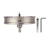 CENYB scie cloche metal 6-1/4" (159mm) à pointe en carbure de tungstène, avec 2 forets pilotes titanées - Idéale pour métaux durs, acier inoxydable, fer, alliage d'aluminium, bois et plastique