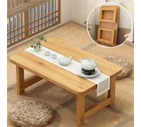 CenYiDsque Table Pliante Multifonction 100x40x33 cm Naturel - pour Bureau, Gaming, Salon, Balcon ou Tatami, Conception Pliable，sans Montage