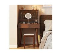 Cenz-888 Ensemble de Commode Vintage en Bois Massif - Table Maquillage d'angle française Chic avec Armoire Rangement Table de Maquillage
