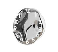 Cenz-888 Horloge Murale décorative Horloge Murale de Forme irrégulière et Unique, silencieuse alimentée par Piles(Blanc)