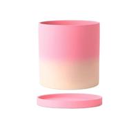 Cenz-888 Pot de Fleurs Pot de Plante cylindrique en céramique Rose dégradé; Terre Cuite à Large Ouverture adapté aux Plantes Serpent(Grand)