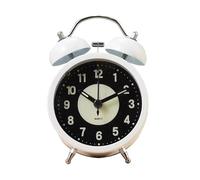 Cenz-888 Réveil Réveil analogique Lumineux rétro for Table et Bureau, Fonctionne avec Piles et rétroéclairage for Les Gros dormeurs Petite Horloge de Bureau(Blanc)