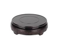 Cenz-888 Support pour Plantes Base de Sculpture Ronde en ébène, Ornement Pierre for Service à thé, Support Bois(Moyen)