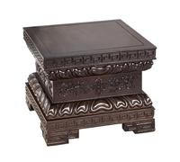 Cenz-888 Support pour Plantes Bonsaï carré en ébène avec Base Haute sculptée, Vase de Maison, Bocal à Poissons, présentoir(Grand)