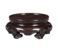 Cenz-888 Support pour Plantes Vase Rond en ébène, Pot de Fleurs, théière Paysage Pierre étrange, Ornements artisanaux, Base(Petit)