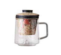 Cenz-888 Verres à eau Tasse à thé en verre borosilicate transparent de 380 ml avec infuseur et couvercle en céramique, système d'infusion for thé en vrac pour la maison Cuisine