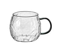 Cenz-888 Verres à eau Verre à café texturé effet glacier avec anse, 400 ml (13,5 oz) en verre borosilicate pour la maison Cuisine