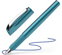 Ceod Shiny 168657 Fountain Pen For Right And Left-Handed Handers, M Nib, With Ink Cartridge Royal Blue, Teal
