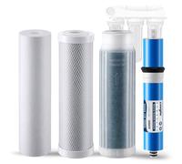 Ceoighe RODI Kit de rechange pour filtre à osmose inverse - Cartouches de résine DI à sédiments, bloc de carbone, membrane TFC RO et changement de couleur, compatible avec les systèmes Aquatic Life et
