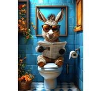 CEOVR Âne Peinture Diamant Adulte,30x40cm Diamond Painting Adulte ,5D DIY Diamond Art Kit Âne Lisant le Journal