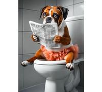 CEOVR Chien Peinture Diamant Adulte,30x40cm Diamond Painting Adulte ,5D DIY Diamond Art Kit Chien Lisant le Journal