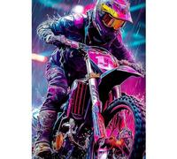 CEOVR Moto Diamond Painting Adulte, Coureur Diamant Painting Adulte,5D DIY Diamond Art Kit 30x40cm