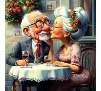 CEOVR Peinture Diamant Adulte Couple,30x30cm Diamond Painting Adulte ,5D DIY Vieil Homme Diamond Art Kit Complet