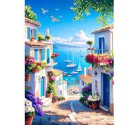 CEOVR Peinture Diamant Adulte Paysage 5D Diamond Painting Kit Complet 30x40cm Fleurs et Mouettes Painting Diamant Kit Adulte