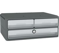cep 1091212961 cep Schubladenbox MoovUp mit Schloss mint, grau DIN A4 quer, DIN A5 quer mit 3 Schubladen