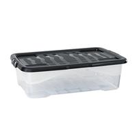 Strata Boîte de rangement Curve transparente avec couvercle clipsé 30 L