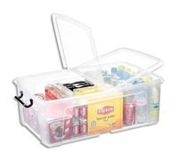 CEP Office Solutions – Boîte de rangement 50 L – Couvercle papillon, poignées, transparent
