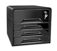 CEP Office Solutions – Module de classement sécurisé Smoove Secure 4 tiroirs – Noir