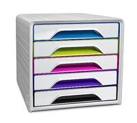 CEP Bloc de classement Module Organisateur 5 tiroirs Rangement documents Bureau Smoove Gloss Multicolore Arctic