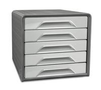 CEP Bloc de Classement Module Organisateur 5 tiroirs Rangement documents Bureau Smoove Gris Foncé/Gris Clair