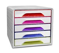 CEP Bloc de classement Module Organisateur 5 tiroirs Rangement documents Bureau Smoove Happy Multicolore
