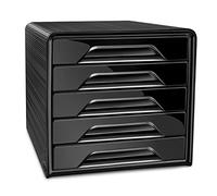 CEP Office Solutions – Bloc de classement Smoove – 5 tiroirs – Rangement documents Bureau – Noir