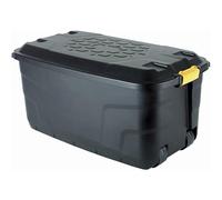 CEP Boîte de rangement bricolage Heavy Duty robuste noire - Couvercle avec poignées clipsées - Capacité 145 L
