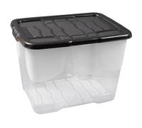 CEP Boîte de rangement curve transparente avec couvercle clipsé - Capacité 24 L