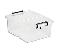 CEP Boîte de rangement SmartBox Strata Transparent, 20L, en PP, couvercle clipsé, L46 x H19 x P37 cm