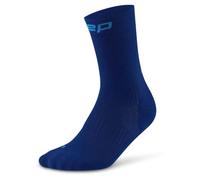 CEP Chaussettes de course courtes avec compression pour homme, Core 5.0 Mid Cut, circulation sanguine optimale, régénération plus rapide et course sans bulles, bleu foncé, L