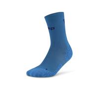 CEP Core Run Chaussettes de course ultralégères mi-hautes - Coupe de compression - Design sans ampoules pour la performance chez les hommes et les femmes, Bleu/bleu foncé, Large