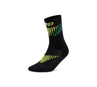 CEP - Core Run Merino Socks Mid Cut 3.0 - Chaussettes en laine mérinos homme Black / Lime - V