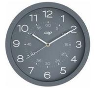 CEP Horloge Murale Ronde Analogique Silencieuse 30cm Double Graduation Maison Cuisine Chambre Bureau Mineral Gris