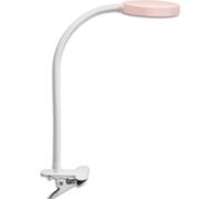 CEP Lampe bureau FLEX à pince. Bras flexible en métal gainé, tête orientable. Variateur d'intensité. Rose