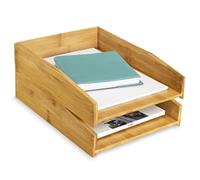 CEP Lot de 2 corbeilles à courrier bambou Silva