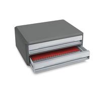 CEP Support d'écran PC ordinateur Module de Rangement 2 Tiroirs Réhausseur de moniteur MoovUp Gris Plastique Recyclé