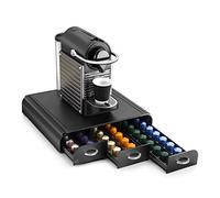 CEP Organisateur range-dosettes capsules café, 3 tiroirs, compatible Nespresso, Take A Break, Noir
