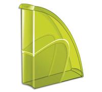 CEP Porte-revues HAPPY en polystyrène translucide - Dimensions H31 x P27 cm, dos 8,5cm. Coloris Vert
