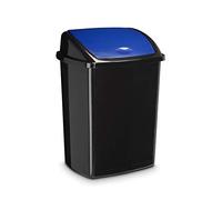 Generique Poubelle à couvercle basculant 50 L Plastique Bleu